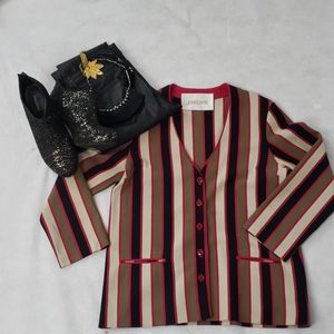 Vintage Jantzen striped button up cardigan blazer